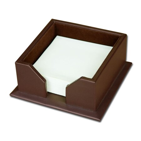 Dacasso Chocolate Brown Leather 3" x 3" Sticky Note Holder AG-3475